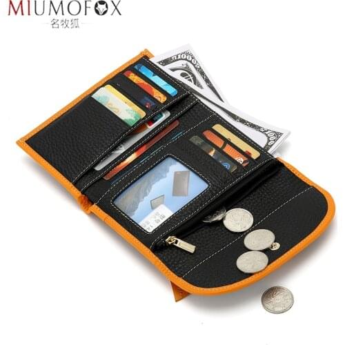 Genuine Leather Women Wallet Coin Purse for Girls Female Small Portomonee Lady Short Purse Money Bag Card Holder New Mini Clutch