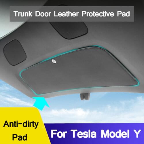 Car Rear Trunk Leather Protective Anti-dirty Pad For Tesla Model Y 2021 trunk Hidden Shock Scratch Mat Tailgate protective pad