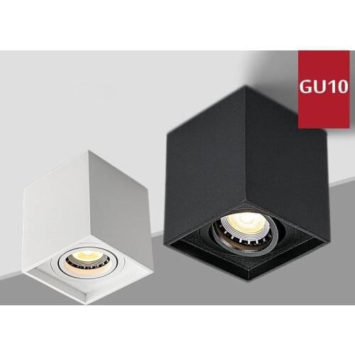 Square Dimmable Angle Adjustable LED Surface Mounted Downlight with Replaceable GU10 LED Bulb 7W/12W/15W LED Ceiling Spot Lamp