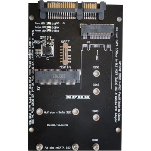 M.2 Ngff Msata Ssd 2.5 "Sata 3.0 Adapter 2 In 1 Converter Card Voor Pc Laptop SATA III Board Adapter