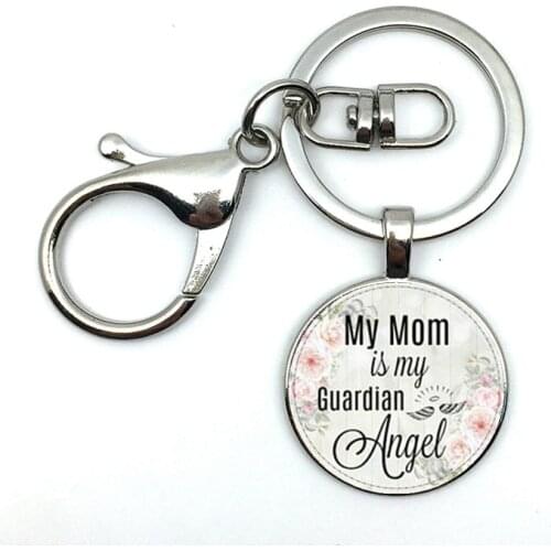 Mom, my mother is my guardian angel Keychain, commemorating charm, in memory, losing mother, angel Keychain