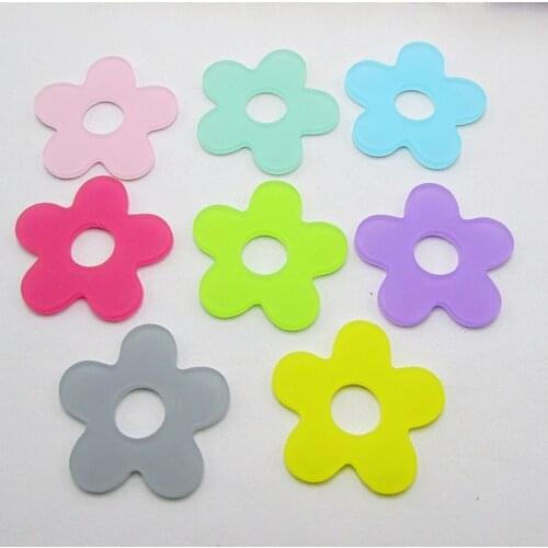 30pcs Sweet flower Acrylic Flatback Cabochon DIY Scrapbooking Decorative Craft Making 32mm