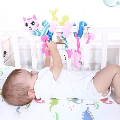 Baby Rattles Mobiles Stroller Hanging Rattle Toys Newborn Baby Bed Bell Cute Cartoon Plush Animal Doll Children Educational Toys