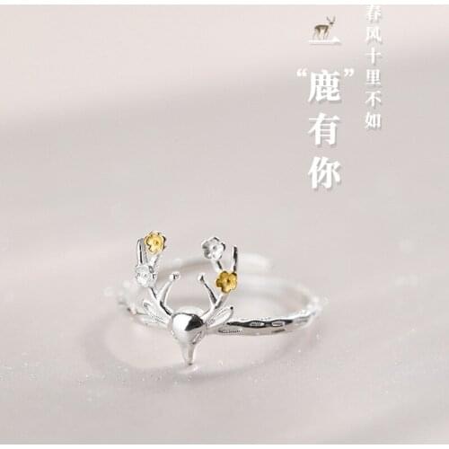 Fashion Female Deer Finger Rings For Women Lover Wedding Jewelry Party Trendy Statement Rings Wholesale