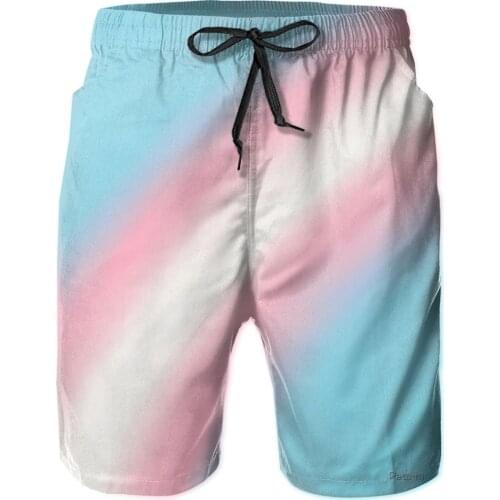 Male Shorts Beach R333 Breathable Quick Dry Humor Graphicbasketball Subtle Trans Gradient Pride Flag