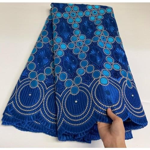 Newest Nigerian Yellow Colors High Quality African Swiss Voile Lace Fabrics Embroidery in Switzerland Cotton Lace Fabrics 5Yards