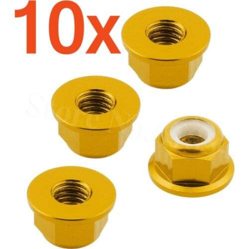 Wholesale 10Sets/Lot HSP 102049 122049 Aluminum Nylon Wheel Lock Nut M4 02055 1/10 Upgrade Parts 4WD For RC Car Fit Himoto