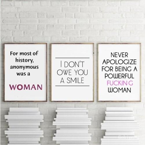 Girl Power Feminist Canvas Print Art Poster Modern Minimalist Feminism Canvas Painting Home Woman Room Wall Decor Living Room