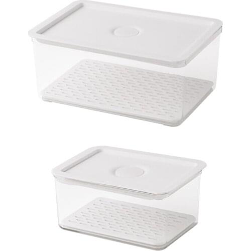 Fruit Vegetable Food Storage Container Plastic Fridge Produce Saver Kitchen Refrigerator Organizer Keeper Basket Fresh Box with