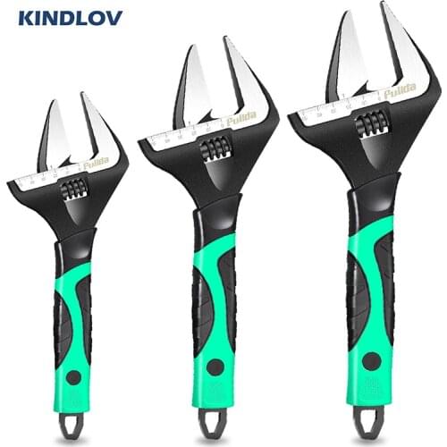 KINDLOV Adjustable Wrench 6/8/10/12'' Large Opening Universal Spanner Nuts Screw Key Bathroom Wrench Plumbing Repair Hand Tools