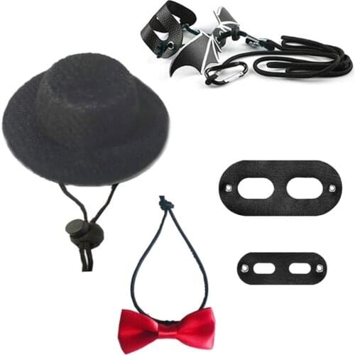 Lizard Traction Rope Hat Bow Tie Leather Reptile Bearded Dragon Harness Leash