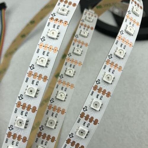 4M DC5V APA-102C addressable led pixel strip;60leds/m with 60pixels/m;non-waterproof;WHITE PCB