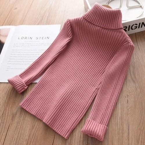 IENENS Child Sweater Pullovers Autumn Baby Kids Turtleneck Sweaters Bottoming Shirt 2-9 Years Boys Girls Knitted Tops Clothes