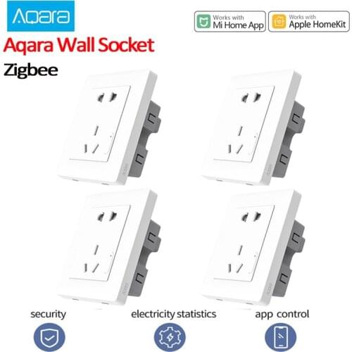 Upgraded Xiaomi Mi Aqara Smart Wall Socket Plug Time Switch Function Safety Door Work With Gateway Remote Timer Switch