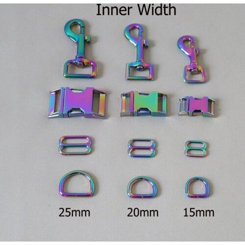 1Set Metal Buckle Belt Straps Clasp Carabiner Hook D Ring For Bag Dog Collar Harness Adjuster Slider Hardware Sewing Accessories