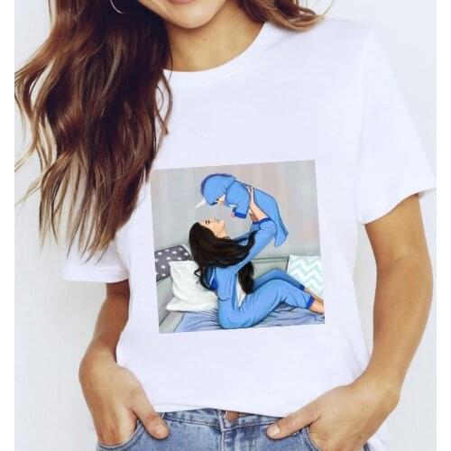 Female T-shirts 2021 Fashion Cartoon Mom Life Ladies Tshirt Summer Woman Tees Graphic Short sleeve streetwear Tee Shirt femme