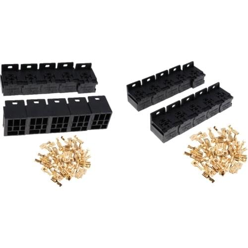 20pcs 5 Pin Car Electronic Relay Socket Terminal Case Holders Universal Car Accessories