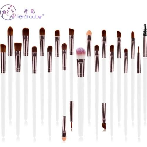 20Pcs Makeup Brushes Set White Coffee Wooden Handle For Eye Shadow Powder Eyeliner Eyelash Eyebrow Make Up Brush Beauty Tool