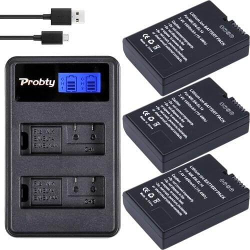 3Pcs PROBTY EN-EL14 ENEL14 EN EL14 Batteries + LCD Dual Charger For Nikon D5200 D3100 D3200 D5100 P7000 P7100 P7800 P7700 Camera