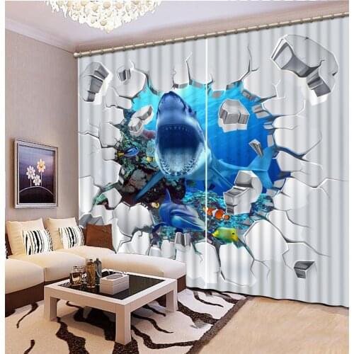 3D Curtain Photo Custom Size Animals outside the wall Curtains For Bedroom Curtains For Living Room Decorative Curtain