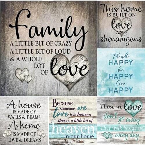 Diamond Painting Love Art Text Picture DIY 5D Full Drill Square Mosaic Embroidery Kit Rhinestones Cross Stitch Home Decor Gift