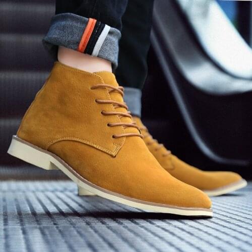 Boots Men New Spring & Autumn Classic Casual Boots Male Fashion Shoes Men Lace-up Casual Botas Black Brand Mens Boot
