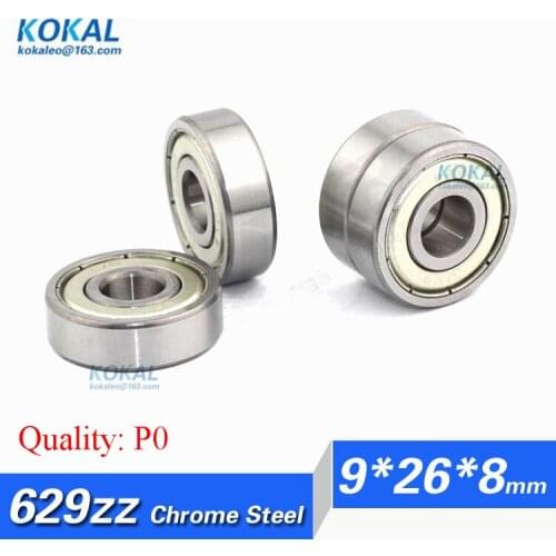 [C629ZZ-P0]Free Shipping 10pcs ABEC-3 chrome steel Gcr15 tensioner deep groove ball bearing 629zz 629-2z 629z 9*26*8mm bearing