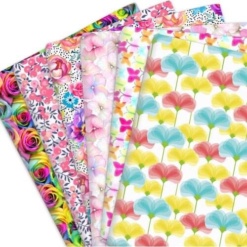 50*145cm Sunflower Flower Floral 100% Pure Or Satin Or Knit Or Polyester Cotton Material Patchwork Fabrics Needlework DIY Cloth