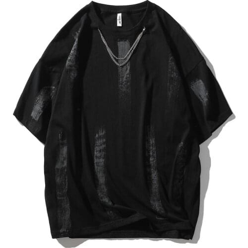 Short Sleeve T-shirt Hip-hop Loose Harajuku Style Short-sleeved Couple T-shirt T-shirt Tees Tops