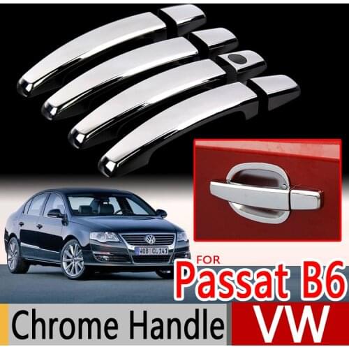For VW Passat B6 Chrome Handle Covers Trim Set of 4Pcs Volkswagen MK6 2005-2010 Sedan Wagon Car Accessories Stickers Car Styling