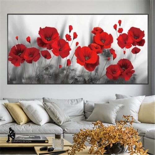 Red Poppies Flower Art Canvas Paintings Posters and On Wall Prints Watercolour Decorative Pictures for Home Living Room Cuadros