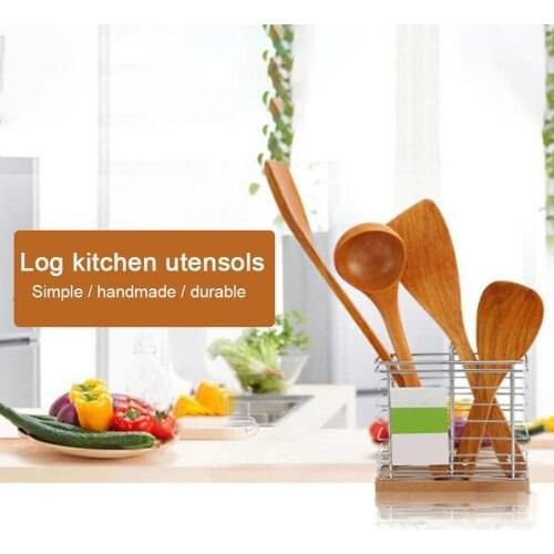 Kitchen Cookware Utensil Non-stick Shovel Long Handle Accessories Scoop Kitchen Tools Cooking Spatula Wooden Rice R4Z2