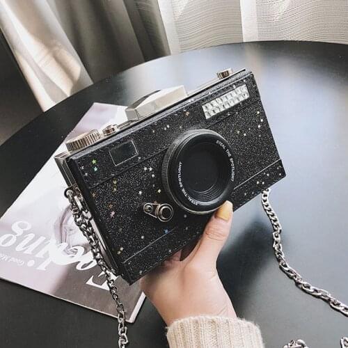 2020 New fashion diamond purses crystal women clutch bag ladies clutch evening camera shape bag