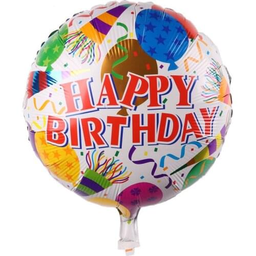 The new 18-inch round Happy Birthday balloons holiday party decoration balloon toys for children wholesale