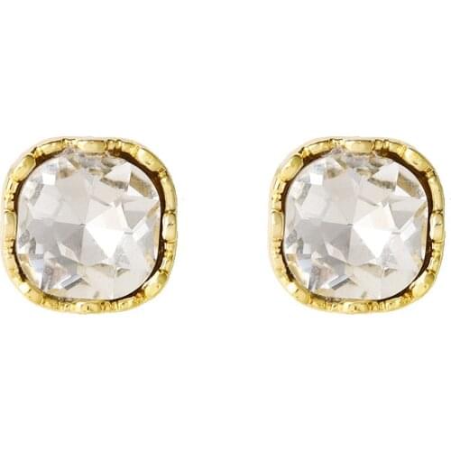 New Earrings Fashion Jewelry Simple Square Shiny Statement Sweet Small Earrings Wholesale Earrings For Women