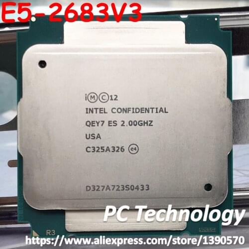 Original Intel Processor E5 V3 E5-2683V3 ES version E5 2683V3 QEY7 2.0GHz CPU 14-Cores free shipping E5-2683 V3