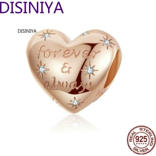 Dazzling Heart Shape Beads for Women Jewelry Making Forever Love Charm 925 Sterling Silver Charm Bracelet Bijoux SCC1223