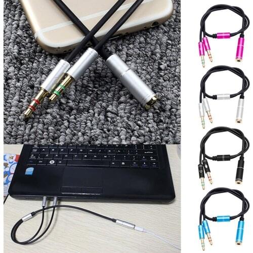 Headphone Splitter Earphone Adapter Audio 3.5mm Female to 2 Male Jack 3.5 Mic Y Splitter Headset to PC Adapter Aux Cable 20J10