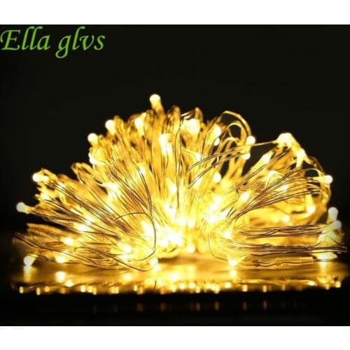 Led Strings 10pcs/lot Led Fairy Lights CR2032 Button Battery Operated 7Ft/2M 20LED Copper Light for Xmas Wedding Decoration