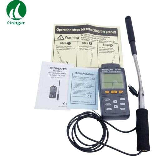 TM-4001 Hot Wire Anemometer 0.01 to 40 m/s with Large LCD Display