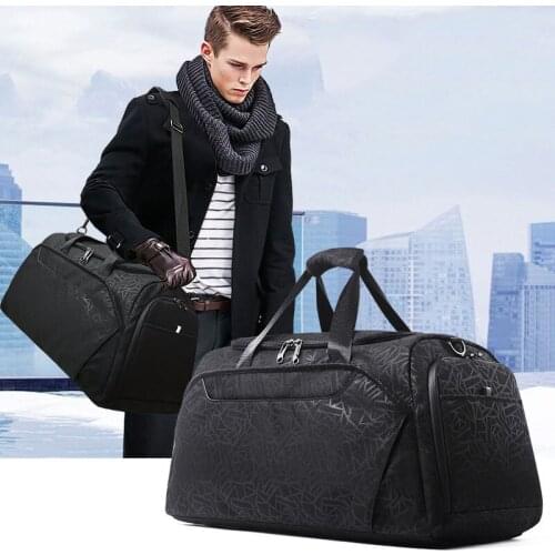 High Quality Men Travel Bag Waterproof Large Capacity Women Black Anti-theft Handbag for Men Duffle Bag with Shoe Pouch Nylon