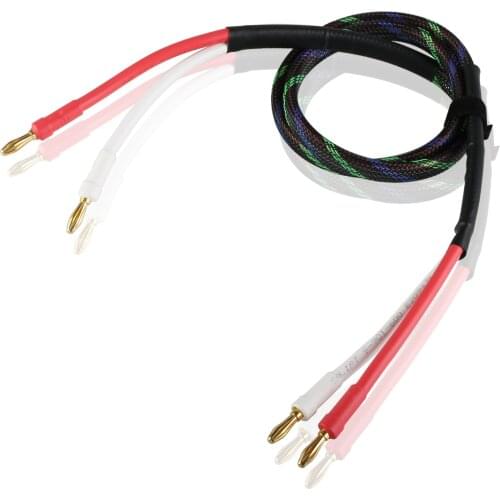 High Quality Pair Pure copper loudspeaker cable HIFI Banana plug to Banana plug speaker cable Center Audio Speaker cable