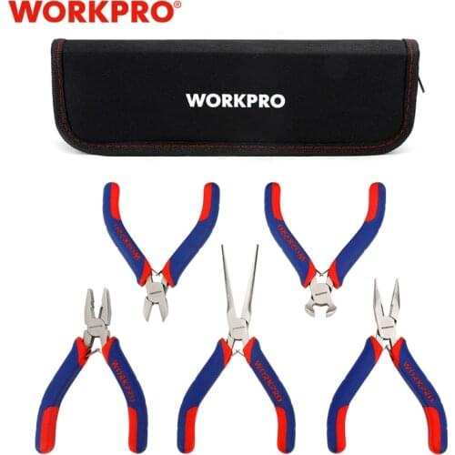 WORKPRO 5PCS Mini Pliers Jewellery Pliers Diagnoal Pliers Cutter DIY Plier Set