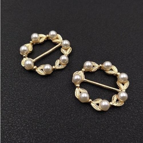 50pcs Pearl Tree Leaves Alloy Rhinestone Appliques Buckle strass Flatback Jewelry Brooch Vintage Dress Hairpin Hair Clip Decor