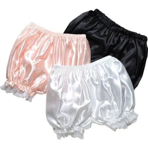 Women Satin Knickers Panties Pumpkin Bloomer Shorts Lace