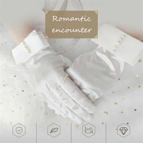 Women Bridal Gloves Length Full Finger Lace Wedding Accessories Prom Party