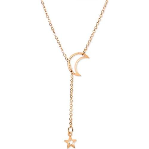 Gold Moon Star Choker Necklace Pendnat Alloy Zinc Chain Necklace For Women Party Jewelry Necklaces Valentines Day Gift