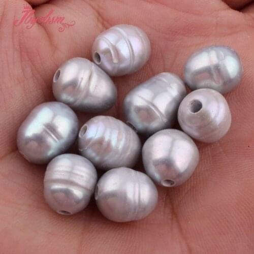 Wholesale 7x9-9x10mm Oval Gray Freshwater Pearl Natural Stone Beads 10 Pc For Necklace Bracelats Jewelry Making Free Shipping