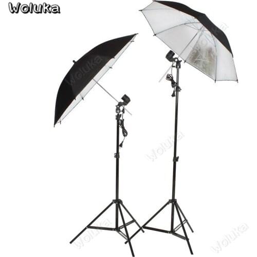 2 Single-light head + 2 Light Stands + 2 Reflective Photo Umbrella Photography Studio Props Photographic Equipment CD50 T10