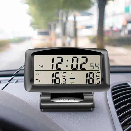 New Portable 2 in 1 Car Auto Thermometer Clock Calendar LCD Display Screen with LCD digital display